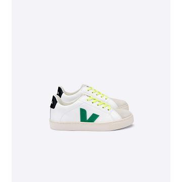 Zapatillas Veja ESPLAR LEATHER Niños White/Green/Black | España 820NWY